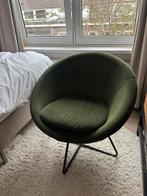 Fauteil groen velvet Wehkamp, Huis en Inrichting, Fauteuils, Ophalen, Gebruikt, 75 tot 100 cm, Stof