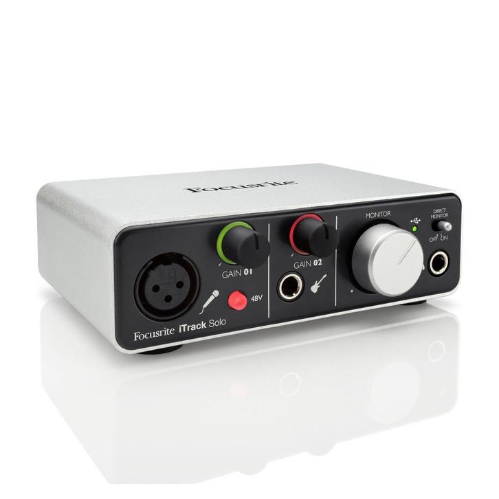 Focusrite iTrack Solo Lightning ook geschikt voor PC via USB, Computers en Software, Geluidskaarten, Zo goed als nieuw, Extern