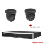 8MP Hikvision AcuSense Darkfighter IP PoE set(NVR+2 camera), Nieuw, Buitencamera, Ophalen of Verzenden