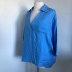 Wauw linnen blouse blauw 100% linnen, Kleding | Dames, Verzenden, Zo goed als nieuw, Blauw
