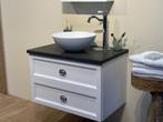 Badmeubel met opzetkom en spiegelkast, Huis en Inrichting, Badkamer | Badkamermeubels, Ophalen, 50 tot 100 cm, Zo goed als nieuw