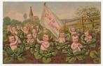 Baby's komen uit kolen.  Leve de vrijheid !   Reliëfkaart., Verzenden, Voor 1920, Ongelopen, Overige thema's