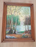 Mooi schilderij met eikenkleur lijst, Huis en Inrichting, Woonaccessoires | Schilderijen, Tekeningen en Foto's, Ophalen