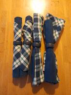 4 placemets met servetten en servetringen blauw, Ophalen, Zo goed als nieuw