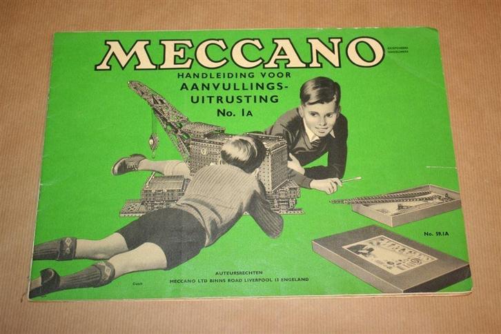 Meccano. Handleiding voor aanvullingsuitrusting No.1A, Antiek en Kunst, Antiek | Speelgoed, Ophalen of Verzenden