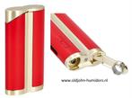 SAS26 ADORINI  SIGAARAANSTEKER  JETFLAME RED/GOLD + BOOR, Verzenden, Nieuw, Tabaksdoos of Verpakking
