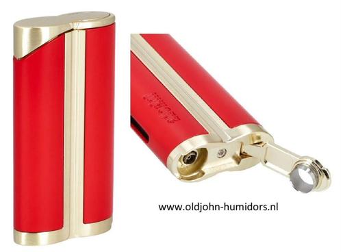 SAS26 ADORINI  SIGAARAANSTEKER  JETFLAME RED/GOLD + BOOR, Verzamelen, Rookartikelen, Aanstekers en Luciferdoosjes, Nieuw, Tabaksdoos of Verpakking