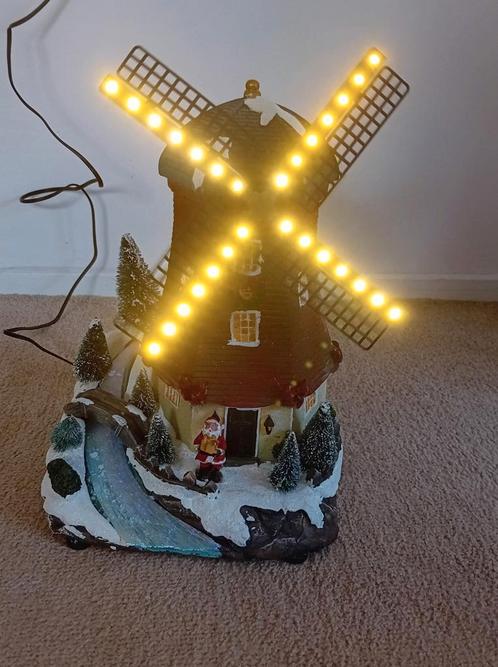 Intratruin molen in doos voor Kerstdorp met licht en draait, Diversen, Kerst, Ophalen of Verzenden