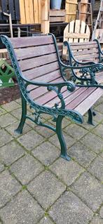 2x Gietijzeren Tuinstoel, Tuin en Terras, Gebruikt, Stoel, Tuinset, Hout