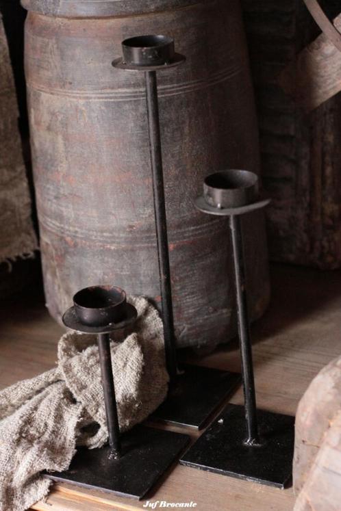Set van 3 smeedijzeren kandelaren dinerkaars of waxine, Huis en Inrichting, Woonaccessoires | Overige, Nieuw, Ophalen of Verzenden