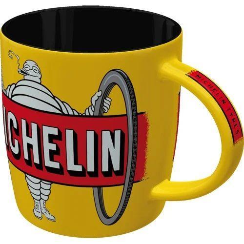 Michelin banden Bibendum geel mok reclame koffiebeker, Info@deconoord.nl, Gebruiksvoorwerp, Deco Noord, Nieuw