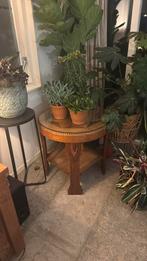 Tafeltje met glasplaat, Huis en Inrichting, Minder dan 55 cm, Gebruikt, Rond, Ophalen of Verzenden