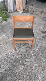 Set van 10 Kerkstoelen met Groene Zitting, Huis en Inrichting, Stoelen, Ophalen, Gebruikt, Overige kleuren, Hout