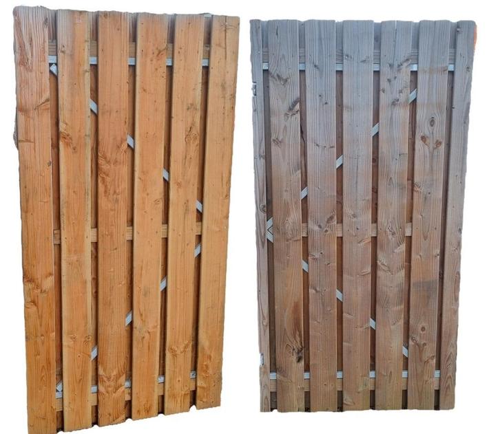 Tuindeur op stalen frame 100x190 cm, Tuin en Terras, Tuinpoorten, Nieuw, Draaipoort, Hout, 150 tot 200 cm, 100 tot 150 cm, Ophalen