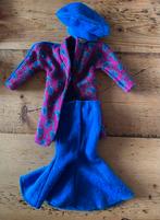 Vintage barbie kleding set paisley print vest, rok, baret, Verzenden, Zo goed als nieuw, Kleertjes