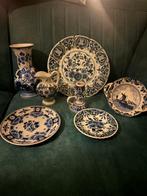 Delfts blauw (8) borden, vaasjes, schaaltje, kandelaar, Ophalen of Verzenden