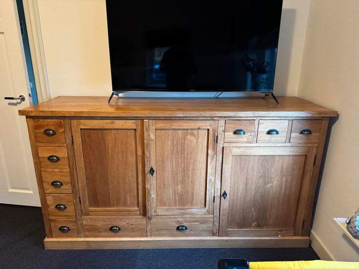 Mooie Teakhouten Dressoir met veel opbergruimte, Huis en Inrichting, Kasten | Televisiemeubels, Gebruikt, 100 tot 150 cm, 150 tot 200 cm