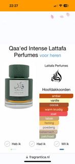 Qaa’ed intense 100 ml, Sieraden, Tassen en Uiterlijk, Uiterlijk | Parfum, Ophalen of Verzenden, Zo goed als nieuw