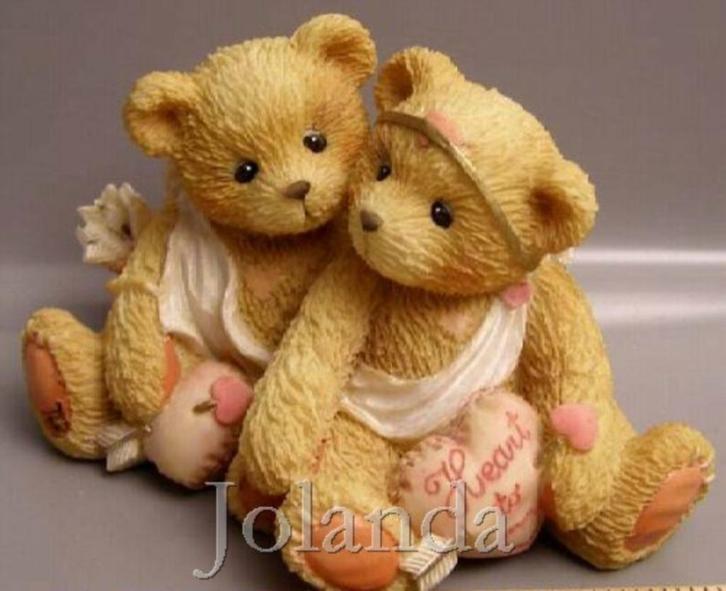 Cherished Teddies Heart to Heart Cupid Boy and Girl, Verzamelen, Beren en Cherished Teddies, Zo goed als nieuw, Beeldje, Cherished Teddies