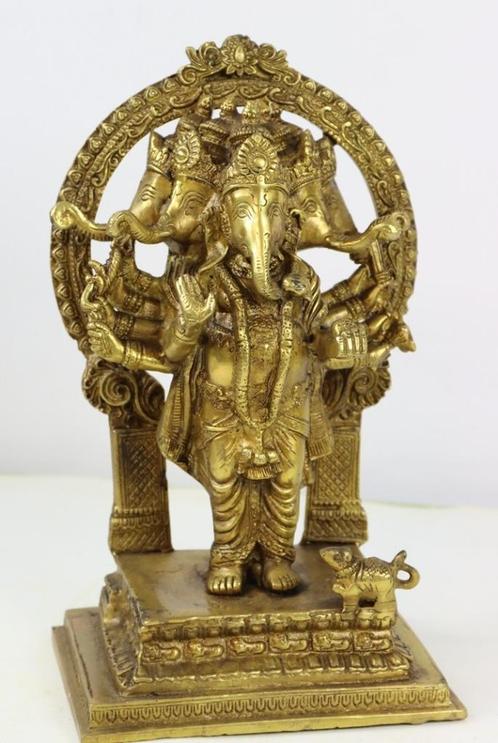 mooi beeld Lord Panchamuga Vinayagar - Brons - India, Huis en Inrichting, Woonaccessoires | Boeddhabeelden, Zo goed als nieuw