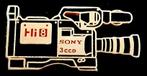 Sony Hi camera pin- zwart goudkleur, Verzenden, Nieuw, Merk, Speldje of Pin