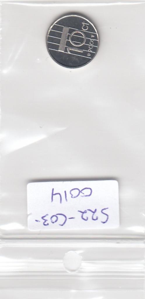 S22-C03-0014-M36 Nederland 10 cents BU 2001 KM203, Postzegels en Munten, Munten | Nederland, 10 cent, Koningin Beatrix, Verzenden