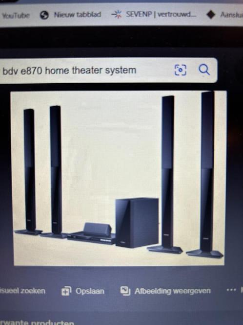 Sony home theatre system BDV-E870, Audio, Tv en Foto, Home Cinema-sets, Gebruikt, Blu-ray-speler, 5.1-systeem, 70 watt of meer