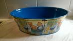 Metalen blikken   mandje binnenkant blauw, buitenkant dieren, Ophalen of Verzenden, Gebruikt, Overige