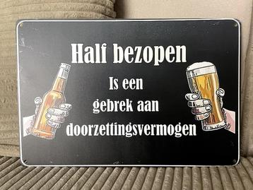 Half bezopen metalen tekstbord (Old Look) beschikbaar voor biedingen
