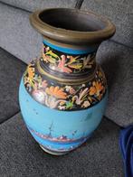 Beschilderde vaas 47 cm hoog blauwe vaas, Huis en Inrichting, Ophalen of Verzenden, Gebruikt