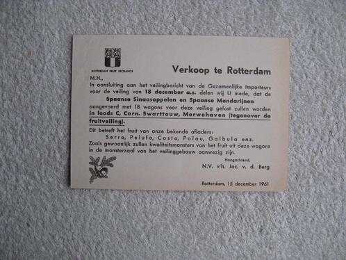 Verkoop Spaanse Sinaasappelen en Mandarijnen Drukwerk (1961), Verzamelen, Merken en Reclamevoorwerpen, Gebruikt, Overige typen