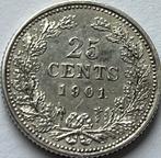 Heel mooi kwartje 1901, Postzegels en Munten, Munten | Nederland, Ophalen of Verzenden, Koningin Wilhelmina, 25 cent, Zilver