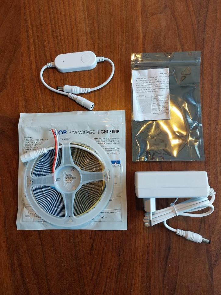 Nieuwe 12V 5m COB LED strip met controller (dimmen en WiFi), Huis en Inrichting, Lampen | Overige, Ophalen of Verzenden