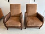 2 x stoeltje met sitting van rip stof en zijkanten suede, Ophalen, Gebruikt, Stof