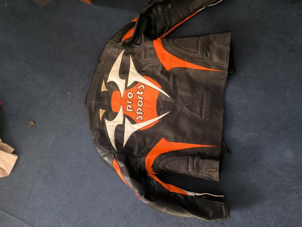 Vintage Lederen Motorjas, Heren, Jas | leer, Pro Sports, Ophalen of Verzenden