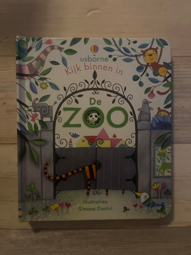 Kijk binnen in de Zoo - Usborne, Ophalen of Verzenden, Zo goed als nieuw, Uitklap-, Voel- of Ontdekboek, 2 tot 3 jaar
