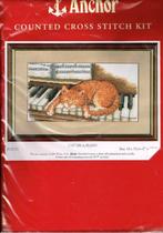 Cado ANCHOR BORDUURPAKKET, CAT ON A PIANO, Nieuw, Handborduren, Ophalen of Verzenden, Borduurpakket
