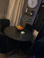 Eettafel marmer zwart, Huis en Inrichting, Tafels | Eettafels, Ophalen, Rond, 200 cm of meer, 50 tot 100 cm
