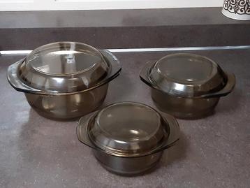 Arcopal France rookglas ovenschalen set  beschikbaar voor biedingen