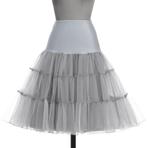 SALES! Grijze lange meerlaagse petticoat 60's 70's maat S M, Kleding | Dames, Carnavalskleding en Feestkleding, Nieuw, Carnaval
