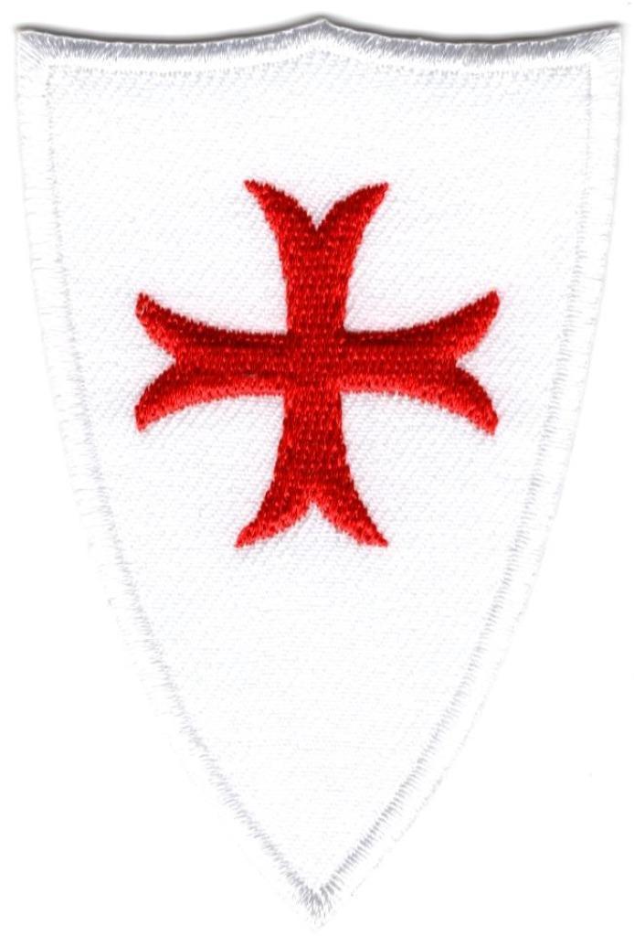 Knights Templar schild stoffen opstrijk patch embleem, Verzamelen, Stickers, Nieuw, Bedrijf of Vereniging, Ophalen of Verzenden