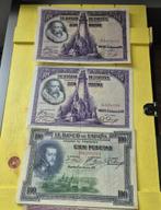 Lot 5 banbiljetten Spanje, Postzegels en Munten, Bankbiljetten | Europa | Niet-Eurobiljetten, Ophalen of Verzenden, Overige landen