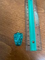 Hanger gezicht malachiet (2x), Ophalen of Verzenden, Groen, Steen of Mineraal, Overige voorstellingen