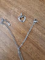 Lief witgoud hartje met zirkonia steentje, Overige materialen, Wit, Met strass, Ophalen of Verzenden
