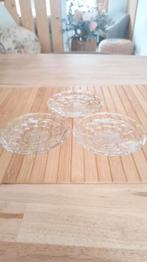 drie kristallen schotels met fruitmotief, Ophalen of Verzenden