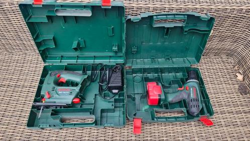 Bosch accu decoupeerzaag en accu boormachine, Doe-het-zelf en Verbouw, Gereedschap | Boormachines, Gebruikt, Boormachine, Ophalen of Verzenden