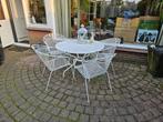 Tuinset metaal +zitkussens aangeboden, Tuin en Terras, Tuinsets en Loungesets, Ophalen, Gebruikt, Overige materialen, 2 zitplaatsen