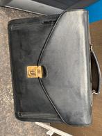 Zwarte leren aktetas, 40 tot 60 cm, Gebruikt, Zwart, Minder dan 35 cm