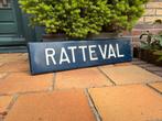 Oud antiek straatnaambord “ ratteval “ straatnaam bord, Antiek en Kunst, Ophalen of Verzenden
