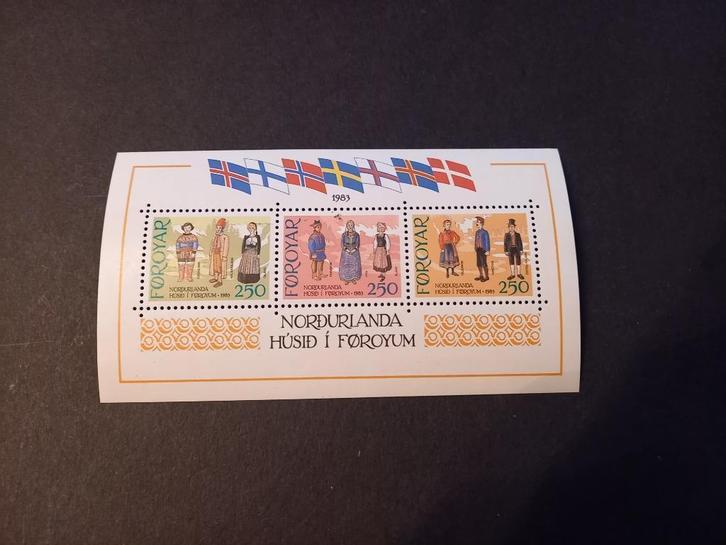 Faeröer Eiland mooi postfris blok, Postzegels en Munten, Postzegels | Europa | Scandinavië, Postfris, Denemarken, Ophalen of Verzenden